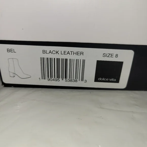 DOLCE VITA Bel Black Leather Pointed Ankle Boots Size 8 New in box - Picture 10 of 10